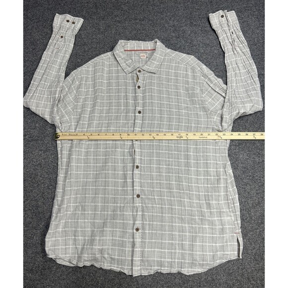 Carbon 2 Cobalt Button Up Shirt Men Size XL Gray Plaid Linen Blend Casual Modern - Picture 4 of 7